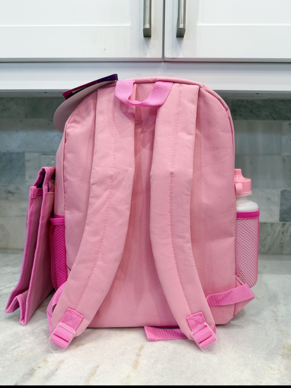 Disney Pink Princess Backpack Water Bottle Keychain and Lunch Bag - Picture 7 of 12
